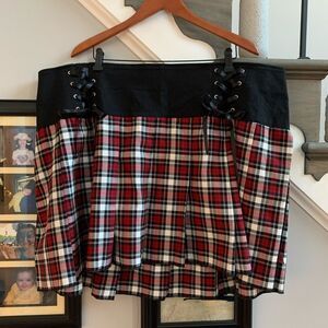 Vintage Daang Goodman Tripp NYC Plaid Satin Tie SchooL Girl Skirt 26 EUC